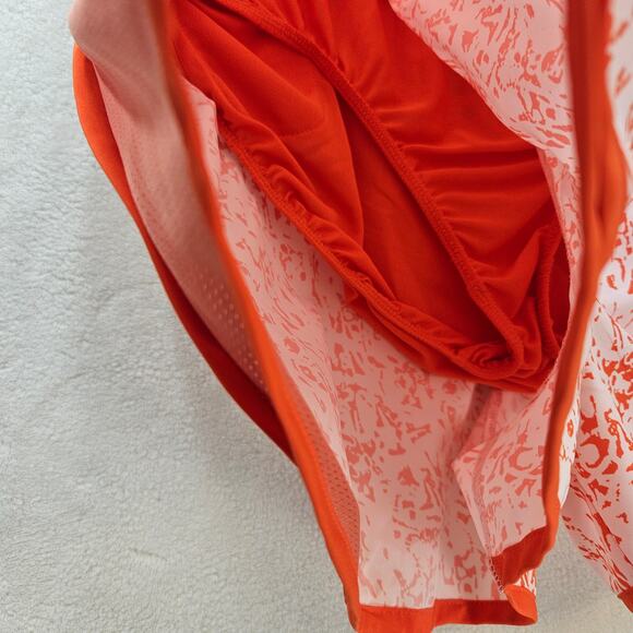 NIKE WOMEN'S LARGE DRI FIT RUNNING ACTIVE SHORTS DM7741-610 ORANGE WHITE - Picture 5 of 9